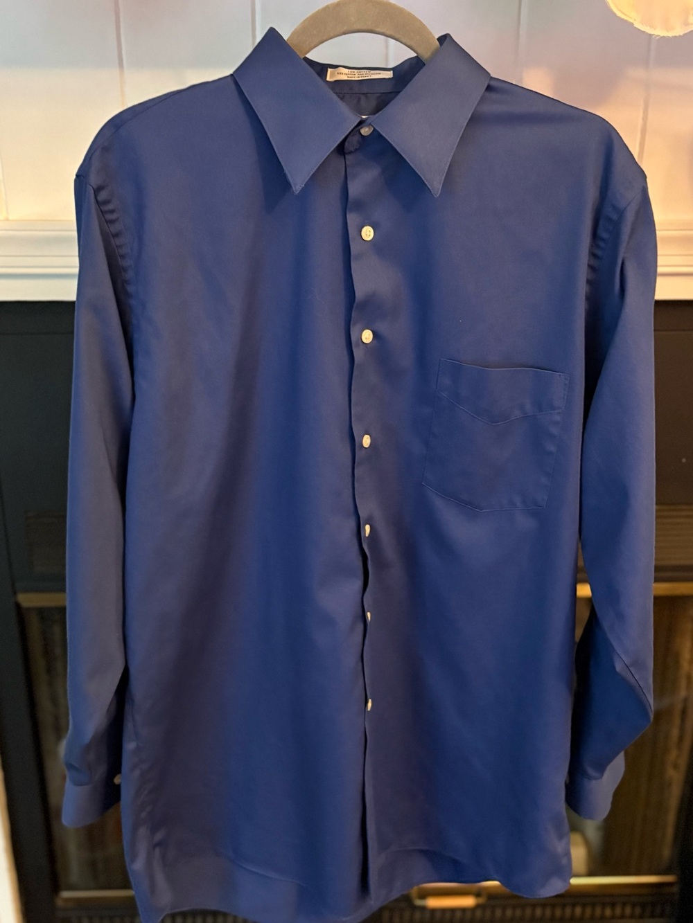 Van Heusen Navy Blue Long-Sleeve Dress Shirt